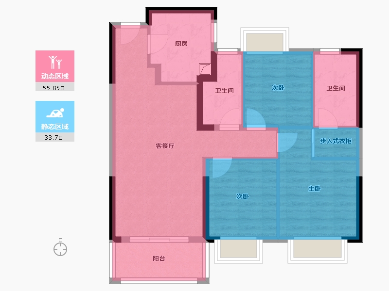 上海-上海市-中建玖海云天-79.86-户型库-动静分区