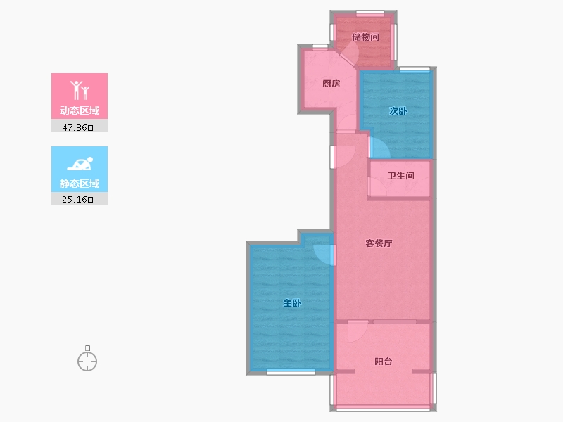 北京-北京市-北街家园(八区)-64.52-户型库-动静分区