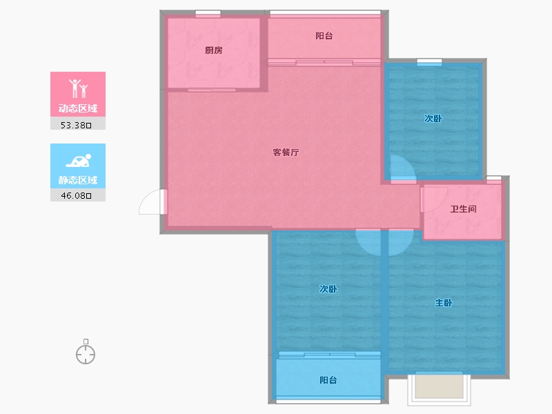 江苏省-无锡市-新丰苑-90.35-户型库-动静分区