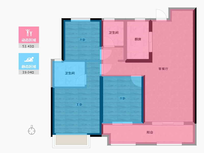 陕西省-西安市-金地中央公园-88.00-户型库-动静分区