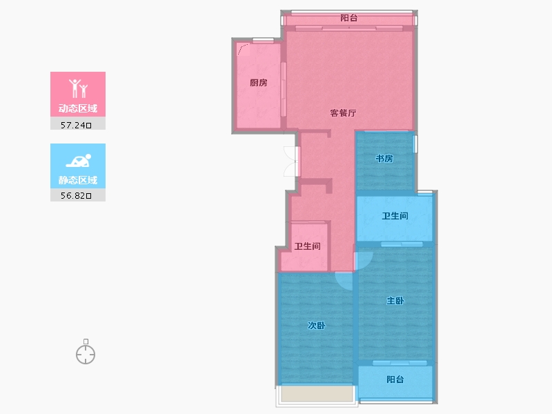 上海-上海市-东方悦澜-102.87-户型库-动静分区