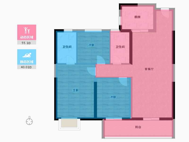 上海-上海市-花桥中骏世界城-85.00-户型库-动静分区