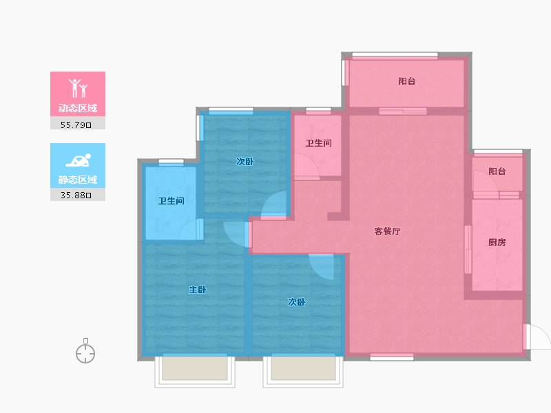 山东省-济南市-昌建·君悦府-80.72-户型库-动静分区