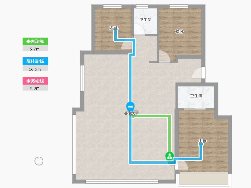 北京-北京市-龙湖建工九里熙宸-95.79-户型库-动静线