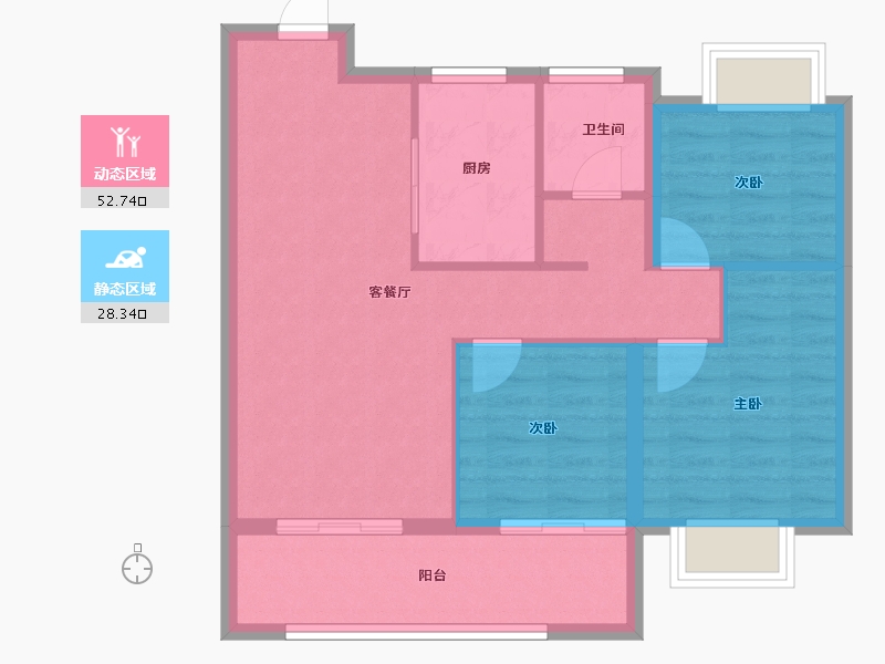 江苏省-南京市-天悦风华-72.92-户型库-动静分区