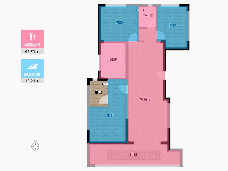 四川省-成都市-城投置地万科国宾蜀园芳菲苑-100.15-户型库-动静分区