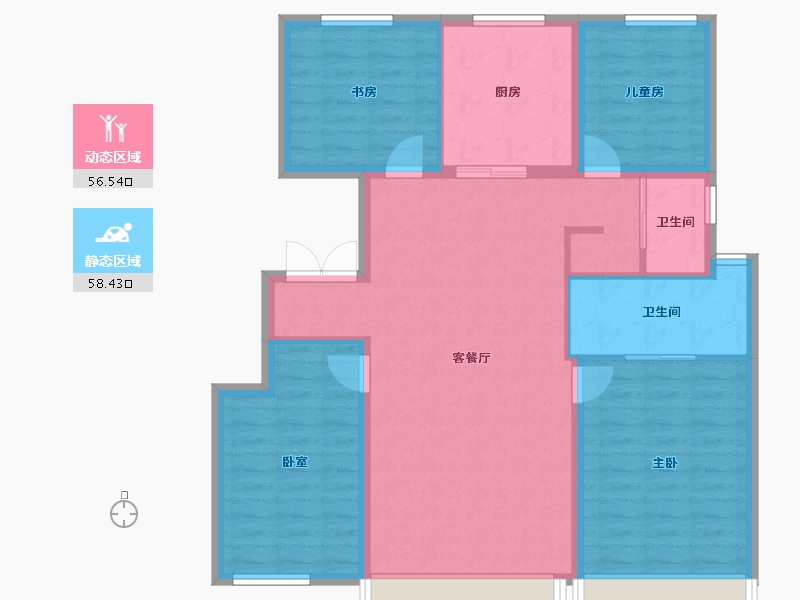 北京-北京市-中建·上源府-104.15-户型库-动静分区