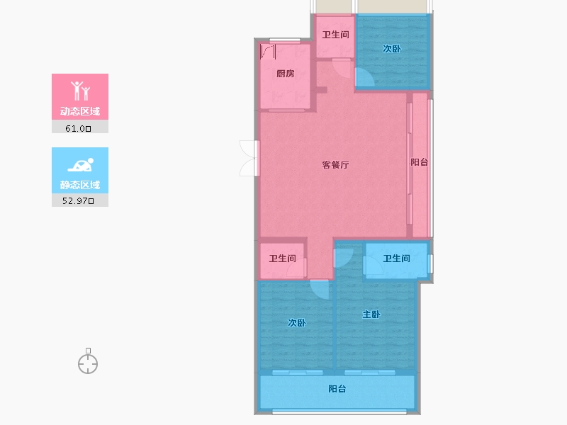 上海-上海市-东方悦澜-102.94-户型库-动静分区