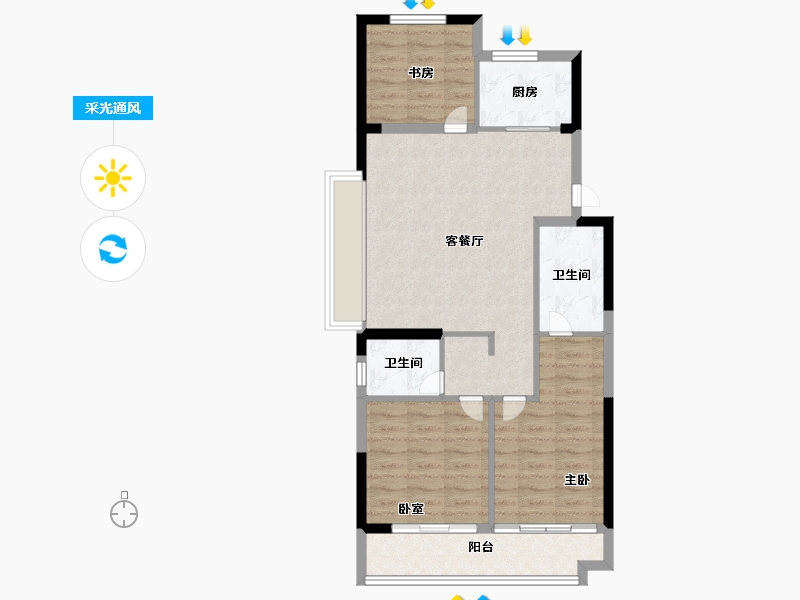 浙江省-宁波市-中交·蔚泱云城-79.19-户型库-采光通风