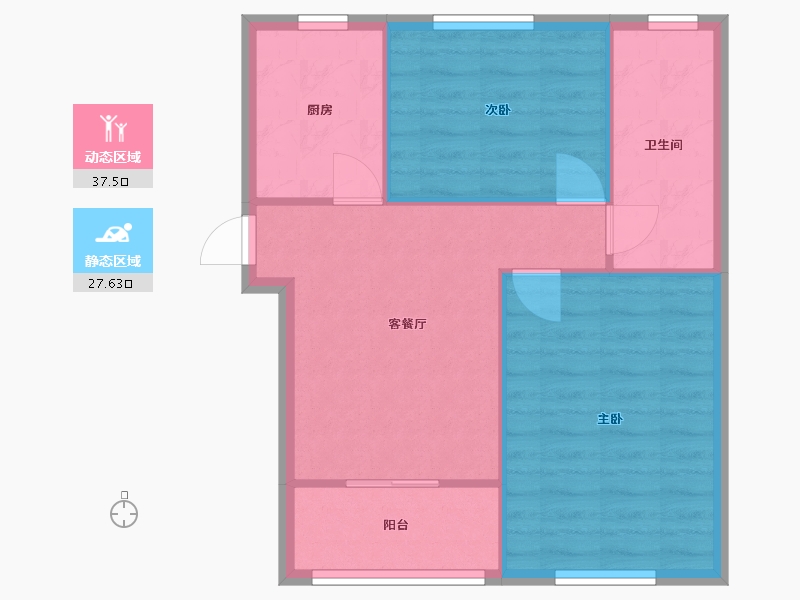 上海-上海市-永康城浦欣苑-59.14-户型库-动静分区