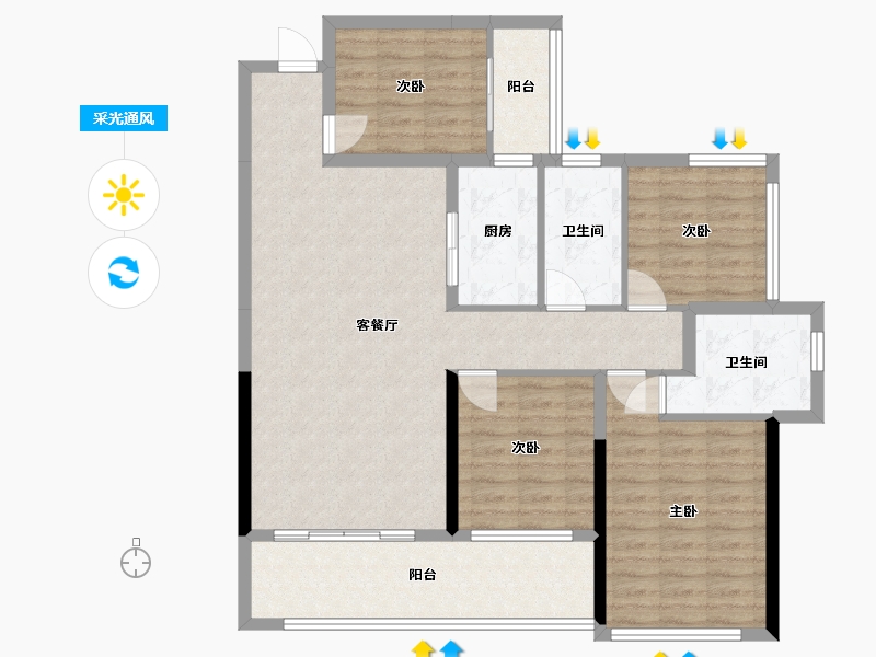 广西壮族自治区-河池市-都安天润城-97.00-户型库-采光通风