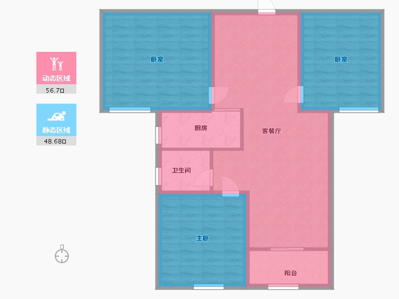 江苏省-徐州市-湖畔小区-95.00-户型库-动静分区