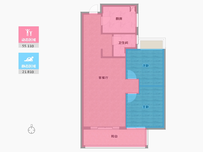 上海-上海市-东方悦澜-69.60-户型库-动静分区