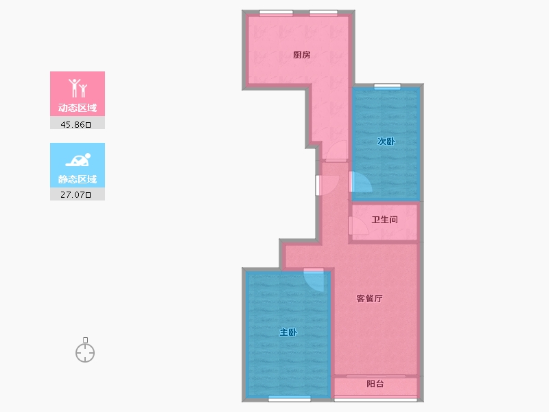 北京-北京市-北街家园(八区)-64.12-户型库-动静分区