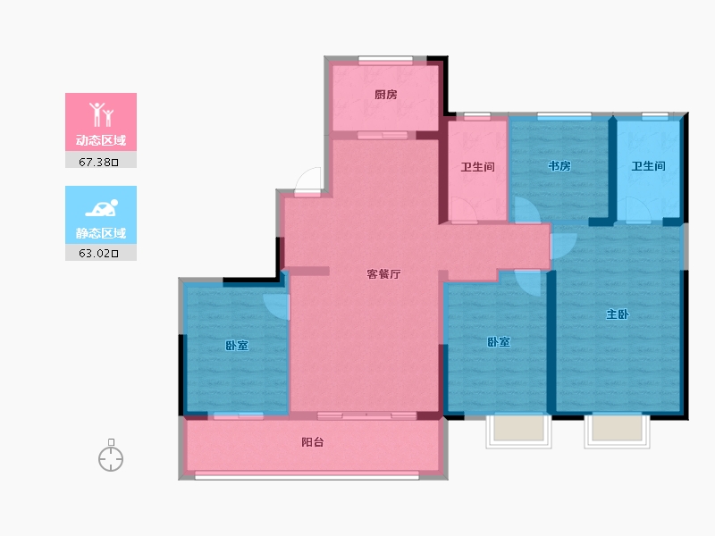 浙江省-宁波市-盛元·东江汇-117.60-户型库-动静分区