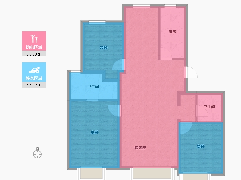 河北省-保定市-爱情城-83.82-户型库-动静分区