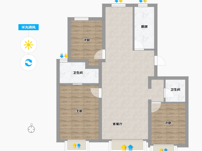 河北省-保定市-爱情城-83.82-户型库-采光通风