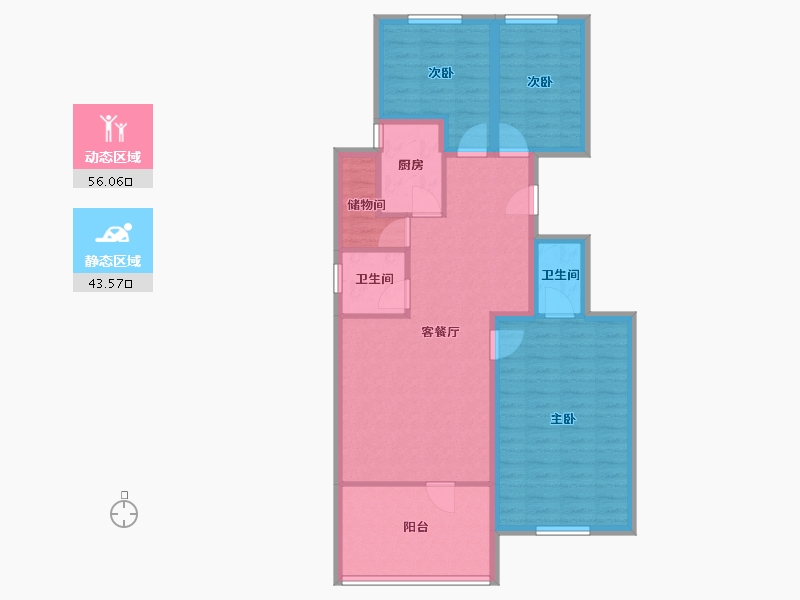 北京-北京市-北街家园(八区)-89.00-户型库-动静分区