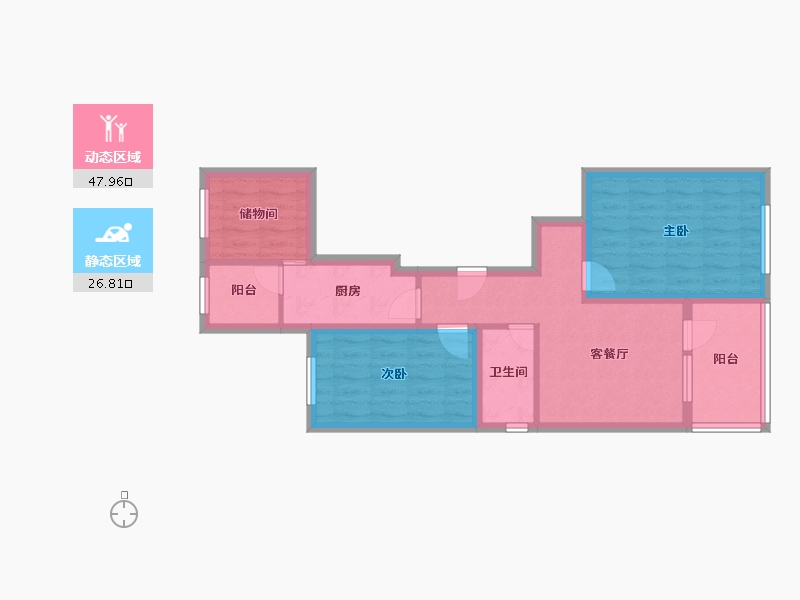 北京-北京市-北街家园(八区)-65.20-户型库-动静分区