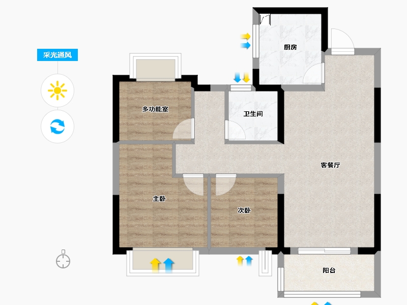 上海-上海市-中建海樾府-71.20-户型库-采光通风