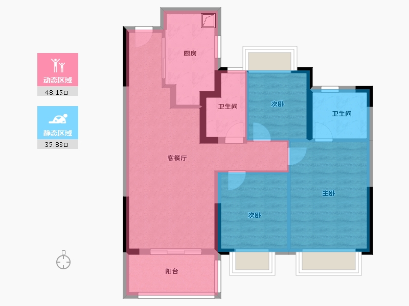 上海-上海市-中建玖海云天-74.40-户型库-动静分区