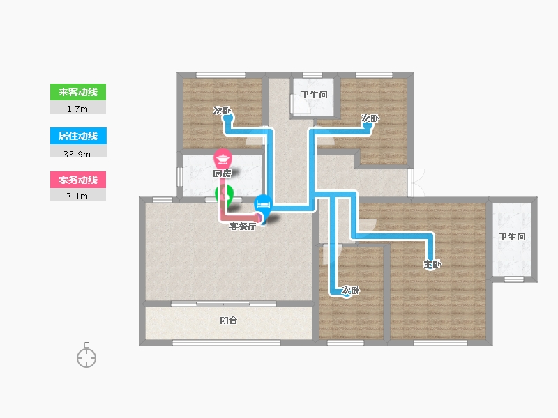 山西省-临汾市-功名·理想城-121.60-户型库-动静线