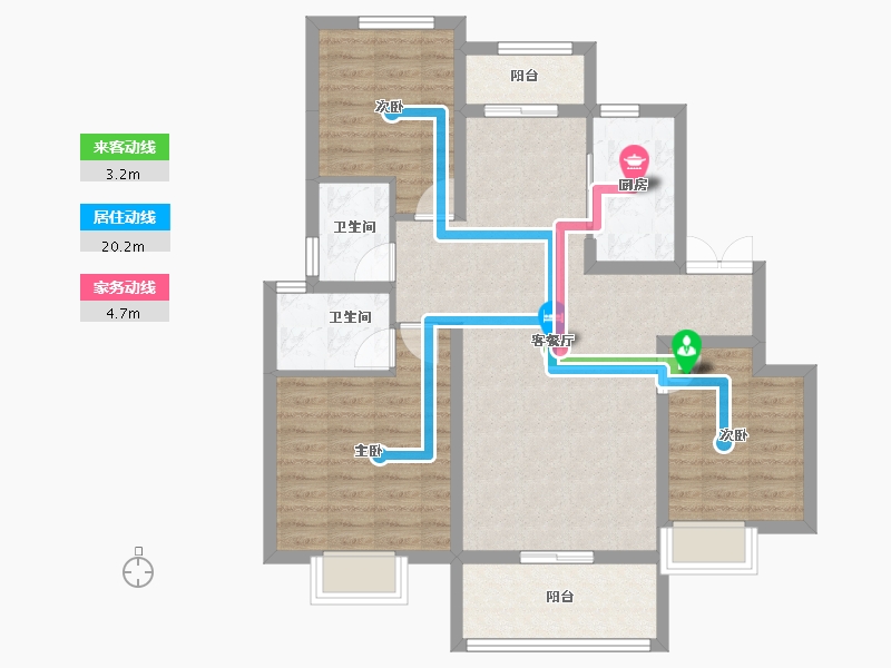 山东省-济南市-昌建·君悦府-89.85-户型库-动静线