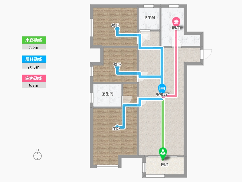 江苏省-苏州市-双湾花园-一期-93.00-户型库-动静线