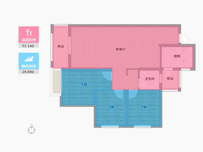 山东省-济南市-昌建·君悦府-72.36-户型库-动静分区