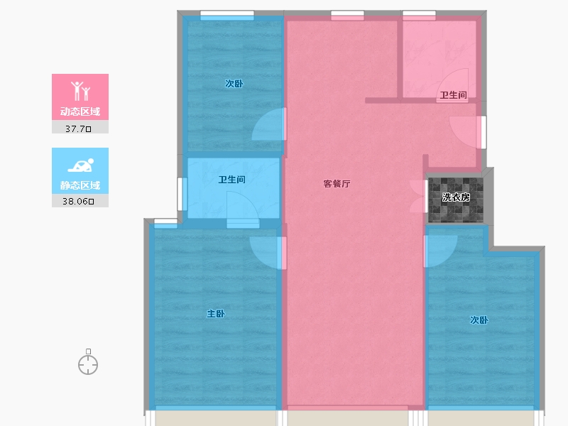 北京-北京市-龙湖建工九里熙宸-70.05-户型库-动静分区