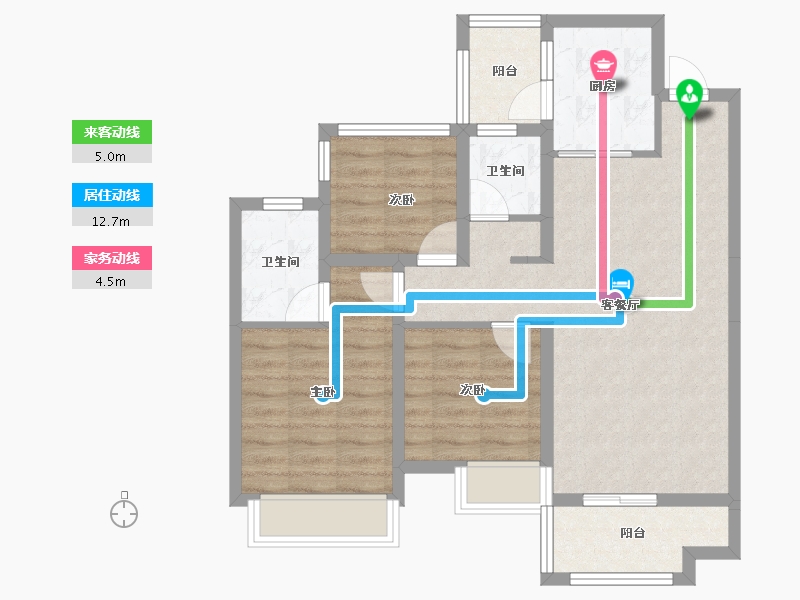 山东省-济南市-昌建·君悦府-75.92-户型库-动静线