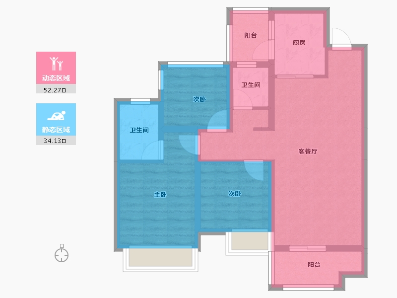 山东省-济南市-昌建·君悦府-75.92-户型库-动静分区