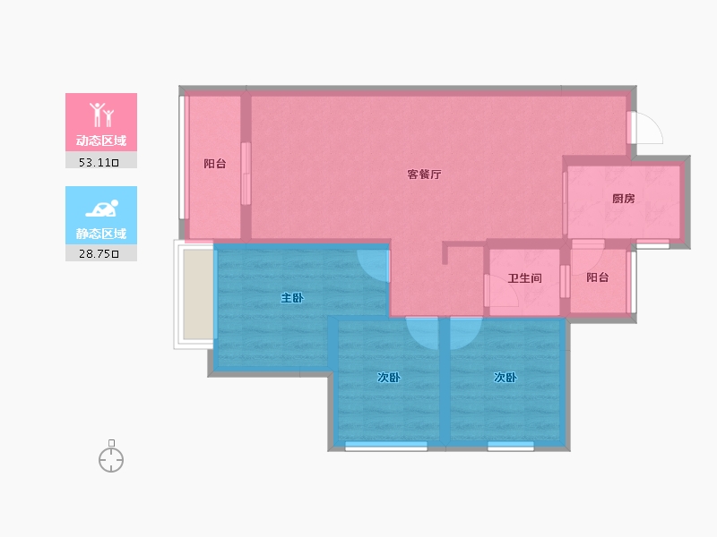 山东省-济南市-昌建·君悦府-72.46-户型库-动静分区