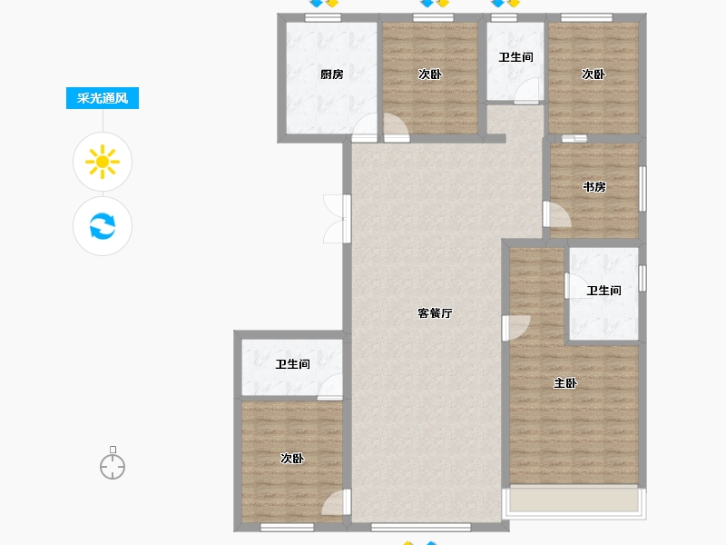 北京-北京市-京能云璟壹号-148.45-户型库-采光通风