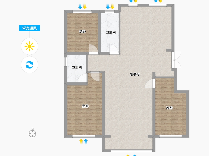 宁夏回族自治区-中卫市-江元隆府-110.00-户型库-采光通风