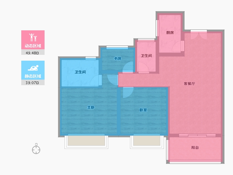 浙江省-湖州市-东港欣苑-78.69-户型库-动静分区