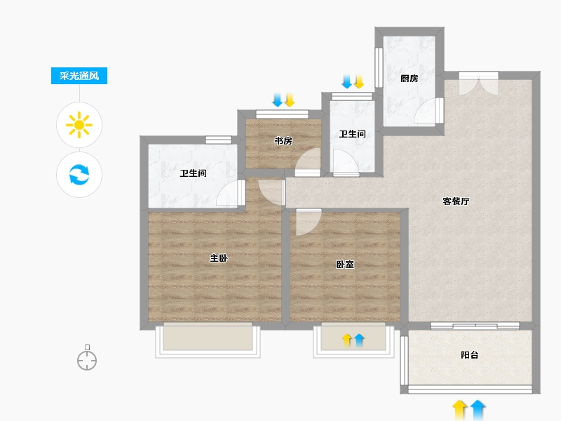 浙江省-湖州市-东港欣苑-78.69-户型库-采光通风