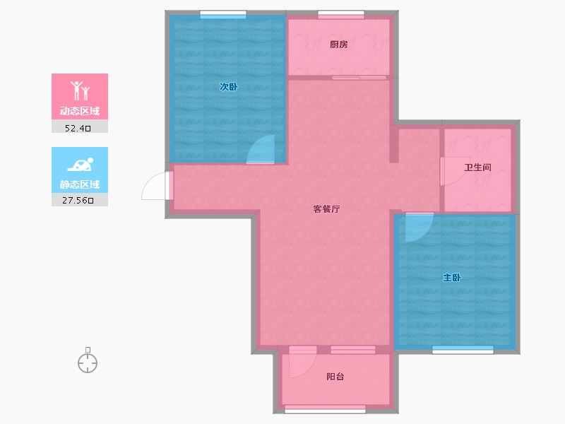 北京-北京市-汇豪公园里-72.00-户型库-动静分区