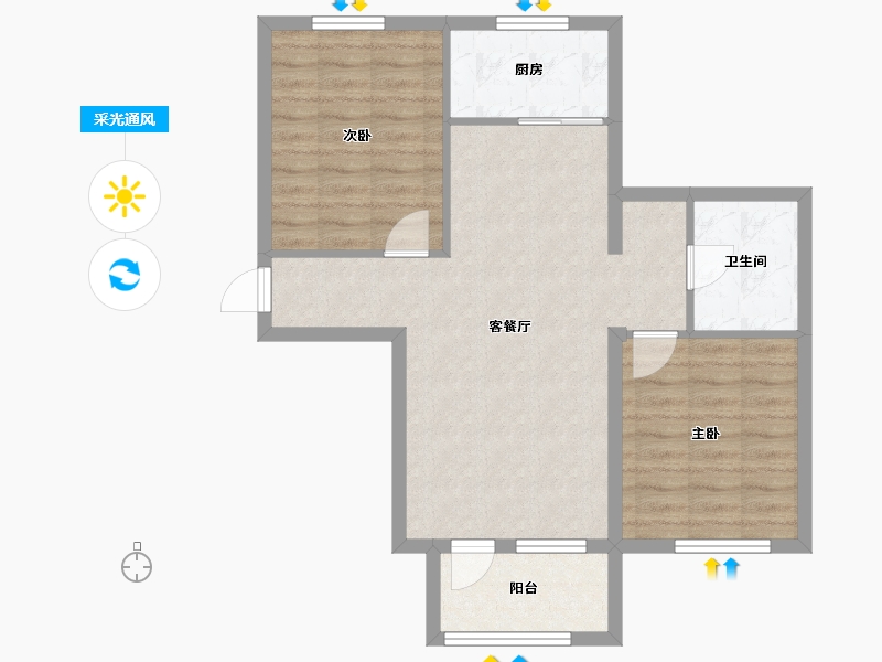 北京-北京市-汇豪公园里-72.00-户型库-采光通风