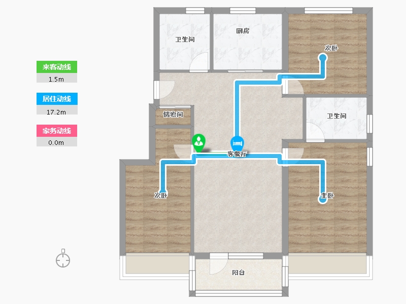 北京-北京市-中海首开湖光玖里-88.80-户型库-动静线