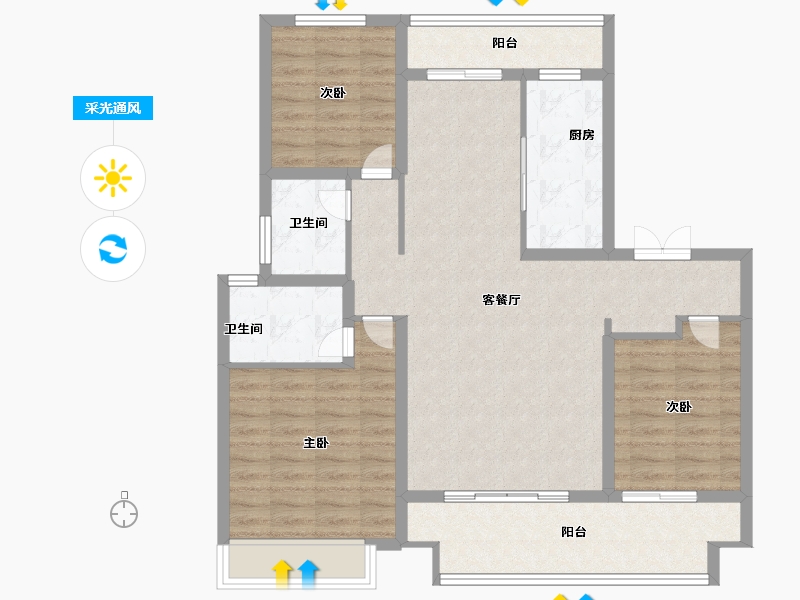 河南省-商丘市-永城建业联盟东望-99.99-户型库-采光通风