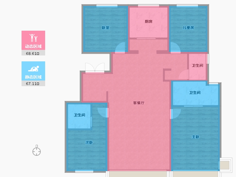 北京-北京市-中建·上源府-122.46-户型库-动静分区