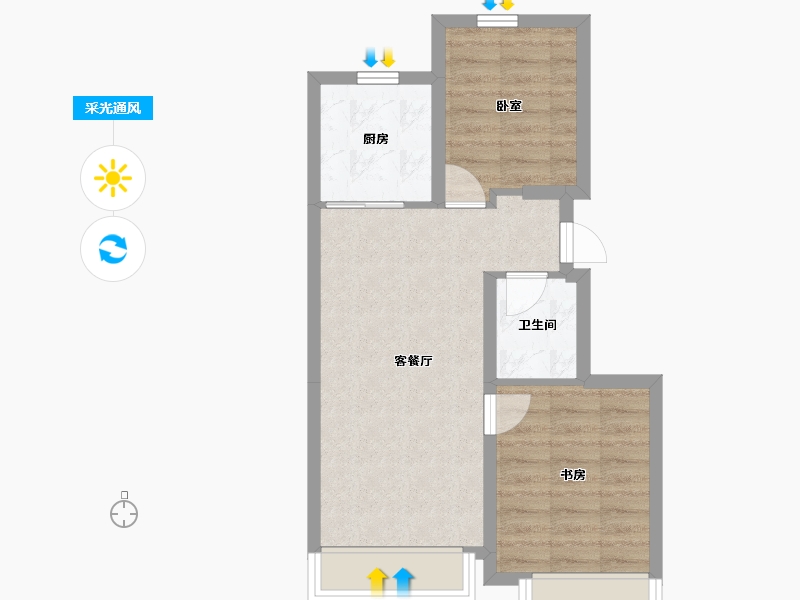 北京-北京市-春和印象-50.12-户型库-采光通风