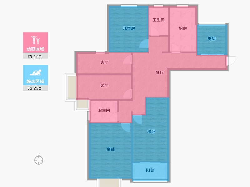 江苏省-无锡市-新丰苑-145.00-户型库-动静分区