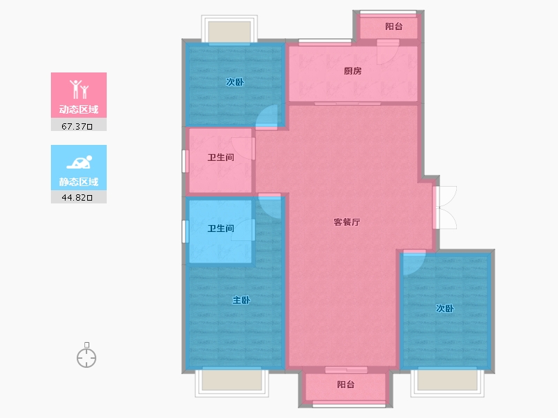 河北省-廊坊市-夏威夷蓝湾-101.14-户型库-动静分区