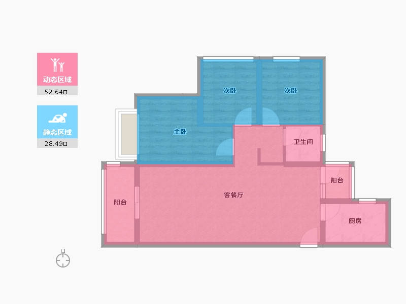 山东省-济南市-昌建·君悦府-71.76-户型库-动静分区