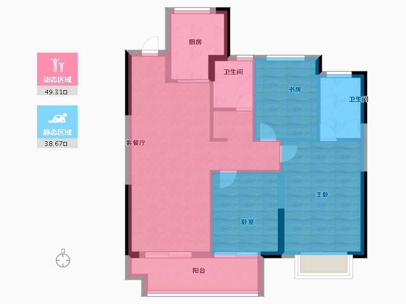 浙江省-宁波市-中交·蔚泱云城-79.20-户型库-动静分区