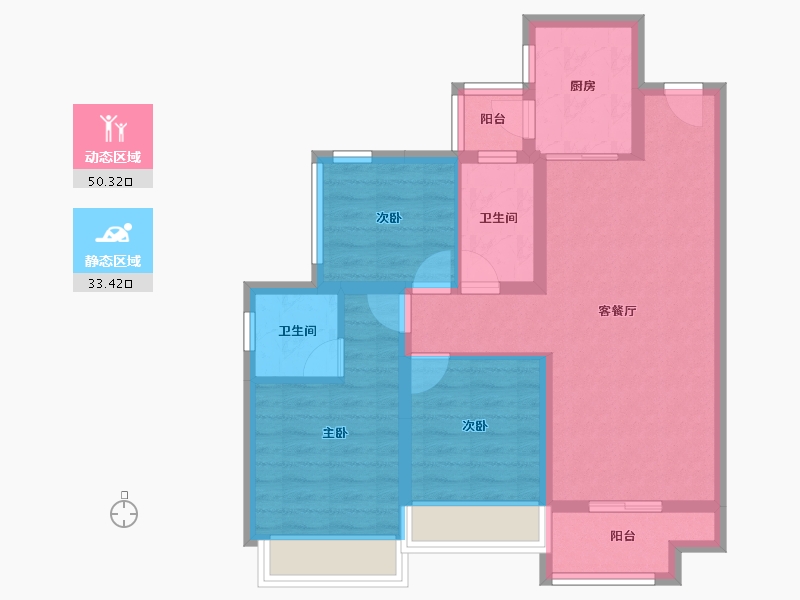 山东省-济南市-昌建·君悦府-73.75-户型库-动静分区