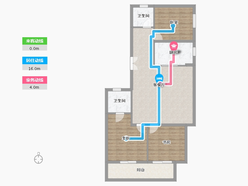 上海-上海市-市北华庭-93.94-户型库-动静线