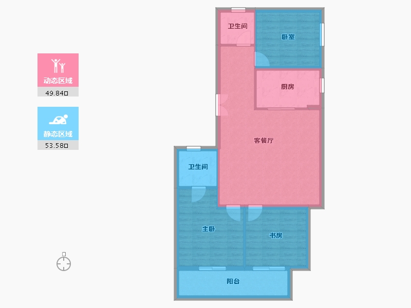 上海-上海市-市北华庭-93.94-户型库-动静分区